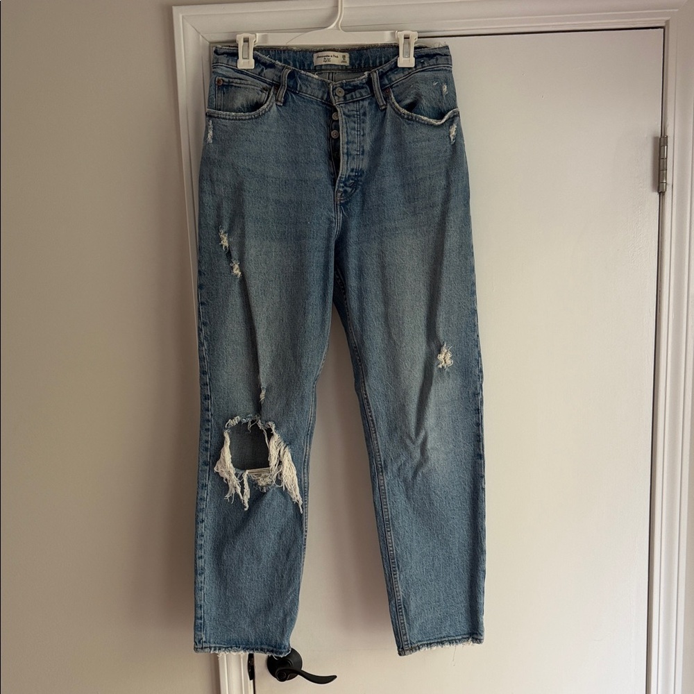 Abercrombie The Dad High-Rise Distressed Jeans
